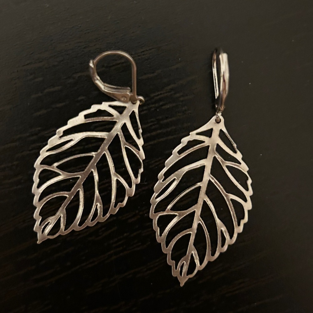 Silver Leaf Earrings